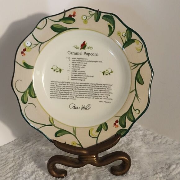 Paula Deen Home For The Holidays "Caramel Popcorn" Recipe Plate - Picture 1 of 5